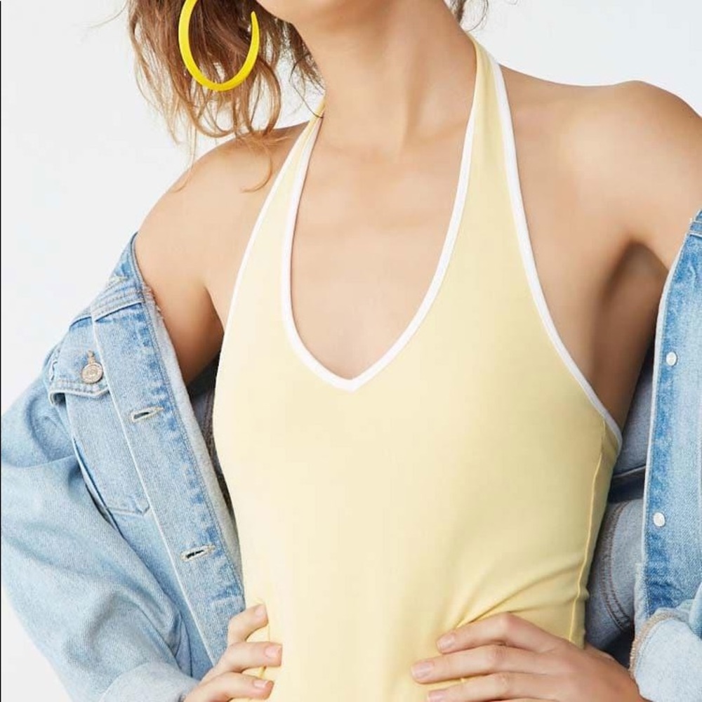Yellow Halter Bodysuit